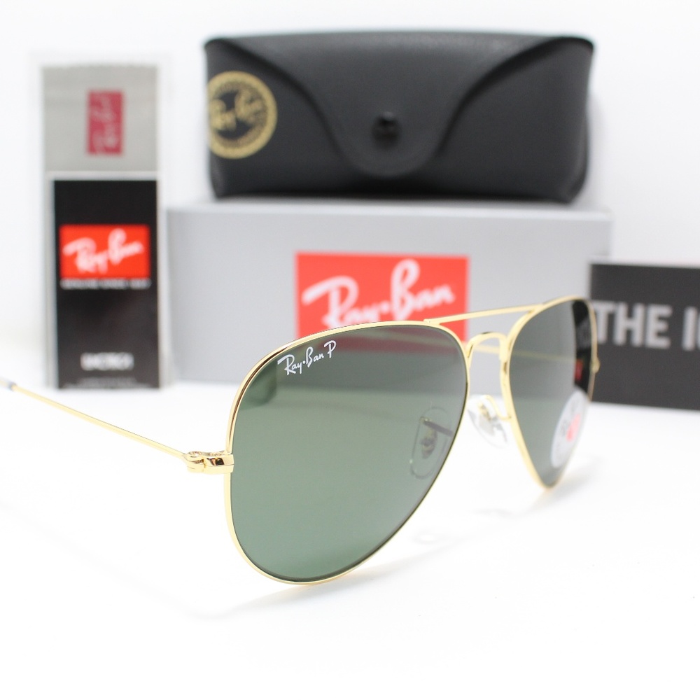 🎁 LAST ONE 🎁  RAYBAN 3025 001/58 POLARIZED GOLD - Picture 2 of 8